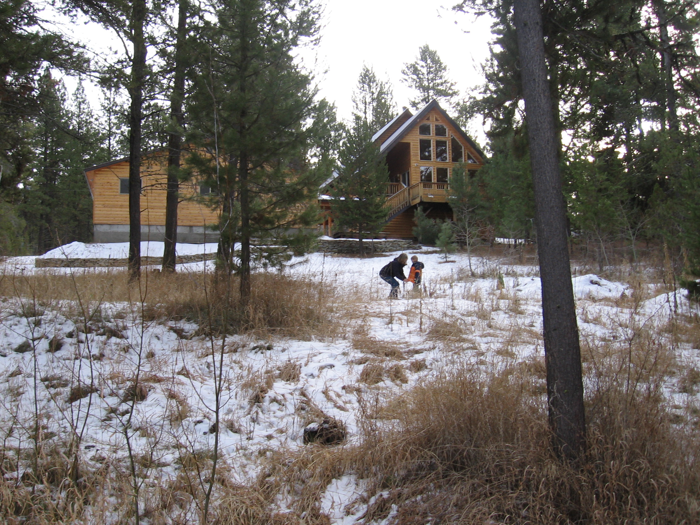 Looking at house from West of house near pond